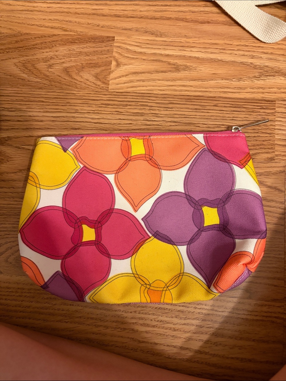 Colorful Floral Zip Pouch - Pink, Purple, Yellow, Orange